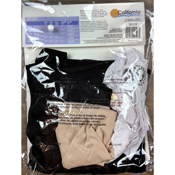 California Costume Susan B Anthony Harriet Tubman Dress Child Medium 8-10 NEW! - Picture 5 of 6